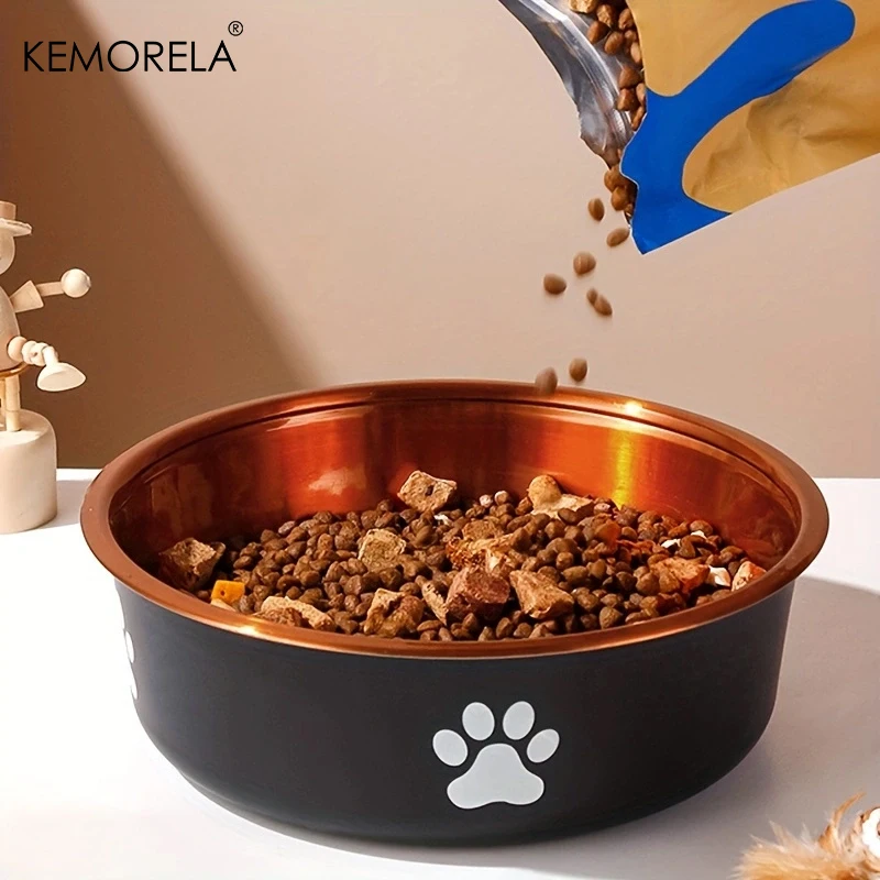 Cuencos antideslizantes para perros, cuencos de alimentación para perros pequeños, medianos y grandes y fuentes de agua, comederos para mascotas de acero inoxidable, accesorios para perros