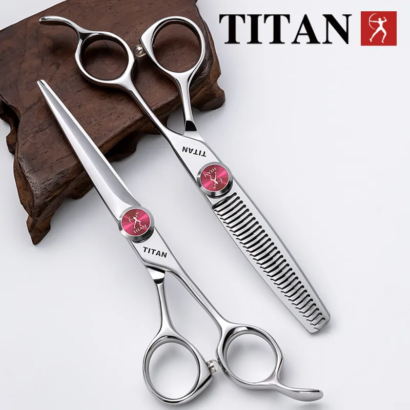 Tijeras de Peluquería Profesionales TITAN, Herramienta para Cortar y Entresacar Cabello, Acero VG10, 6.0, 6.5 Pulgadas, Herramientas de Corte para Salón
