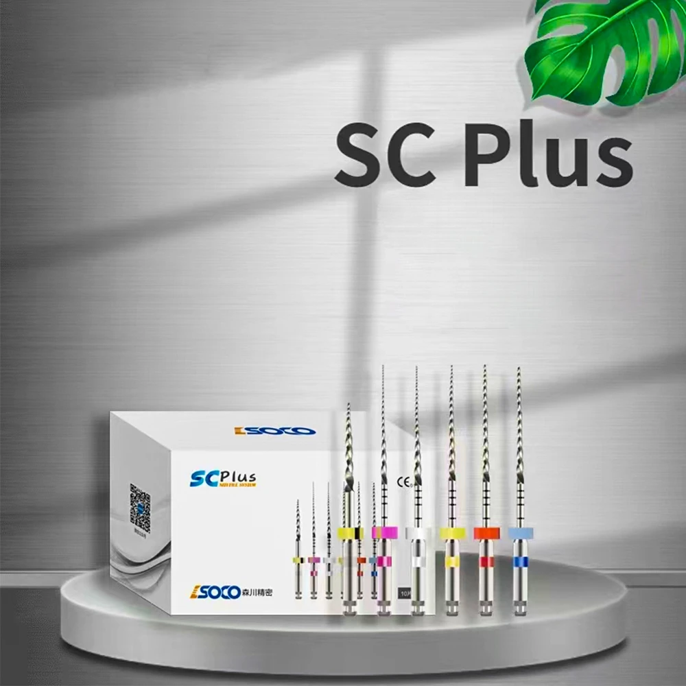 Limas dentales de 25/21mm SC, sistema de archivos NiTi de rotación hacia adelante para tratamiento endodóntico, materiales de odontología, 6 unids/caja SOCO PLUS