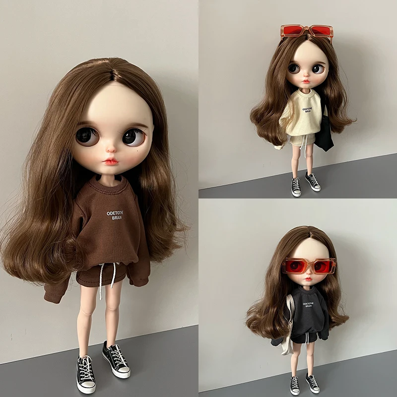 Ropa Blythe hecha a mano nuevos, conjunto de 2 piezas, suéter y Falda corta, traje deportivo informal para muñecas Blyth OB24 Azone Licca Pullip 1/6