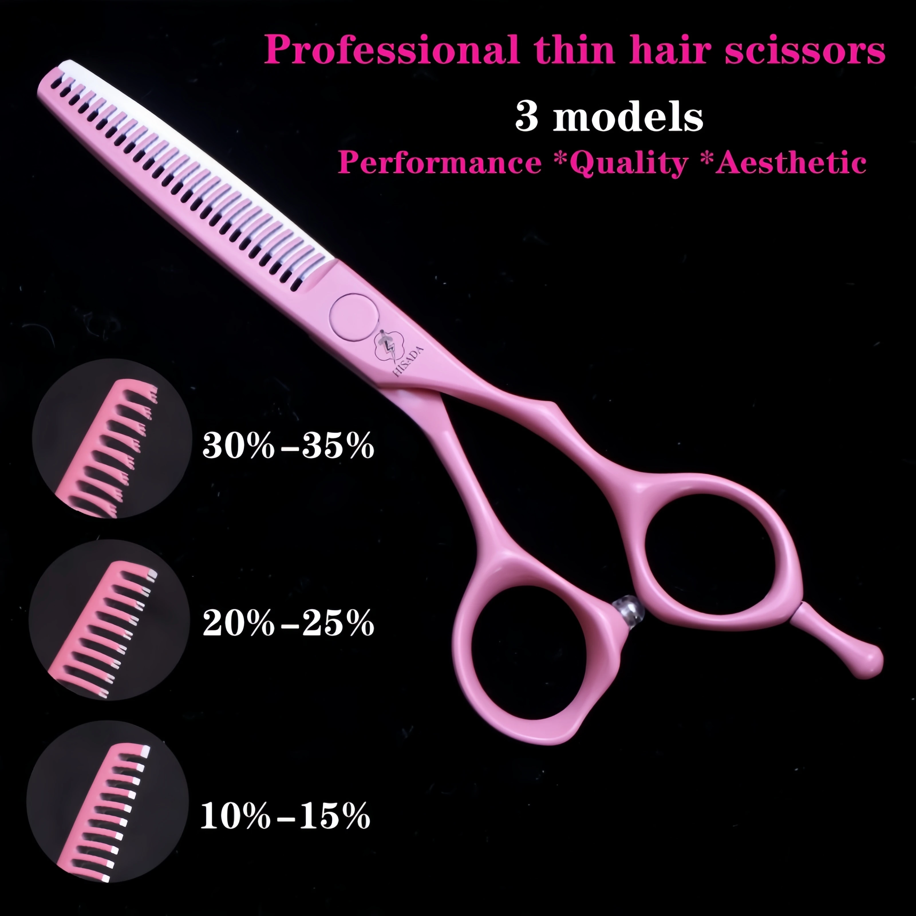 Tijeras de peluquero profesionales HISADA, tijeras de peluquería rosas de 5,5/6,0/6,5 pulgadas, máquina para cortar cabello, accesorios de barbería