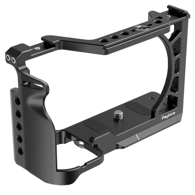 Jaula para cámara de vídeo con montaje en Zapata fría, aleación de aluminio de 1/4In y 3/8In para Sony A6500/A6400/A6300/A6100/A6000