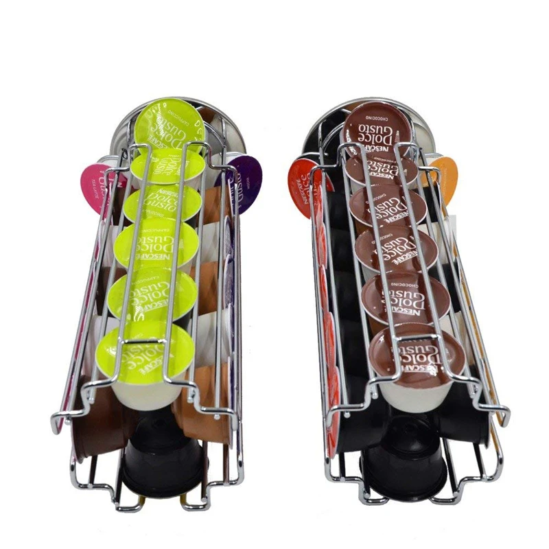 LMETJMA rotación de 360 grados 24 Dolce Gusto soporte para cápsulas de café soporte para cápsulas de café estante de almacenamiento para cápsulas de café JT222