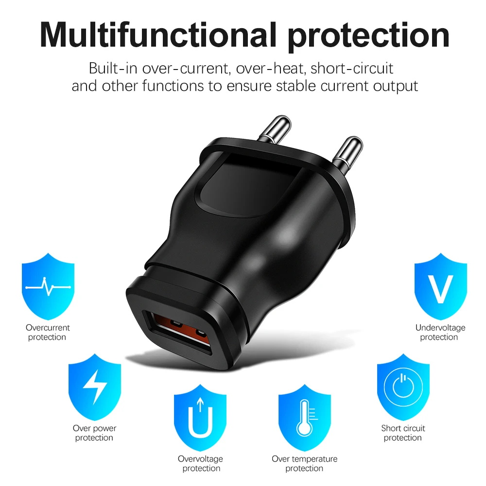 Puerto de cargador USB de 5V y 1A, cargador de fuente de alimentación, cargadores de pared, adaptador de corriente pequeño para Iphone, Samsung, Huawei, Xiaomi, Redmi Mobile