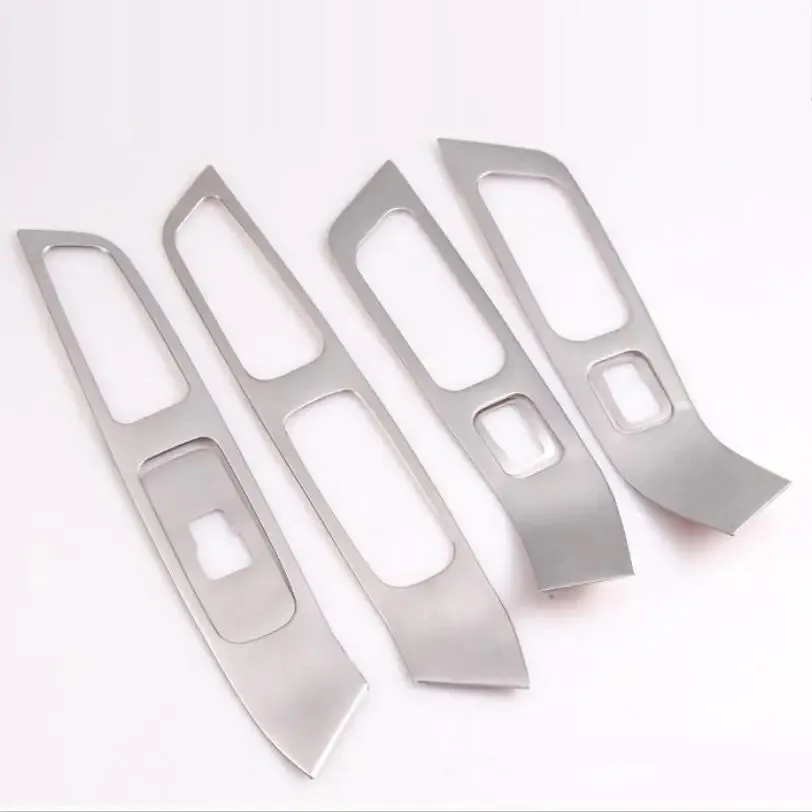 Reposabrazos de puerta de acero inoxidable, Panel de botones elevador de vidrio, cubierta decorativa para Volvo XC60 S60 V60, pegatina de accesorios para coche