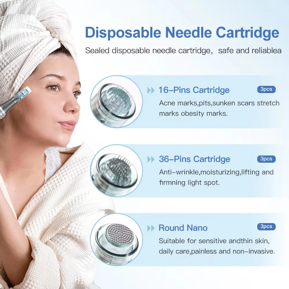 Dr. Pen Ultima M8 con 32 Cartuchos, Kit Inalámbrico de Microagujas Dérmicas, Tratamiento MTS, Máquina de Belleza para Uso Profesional