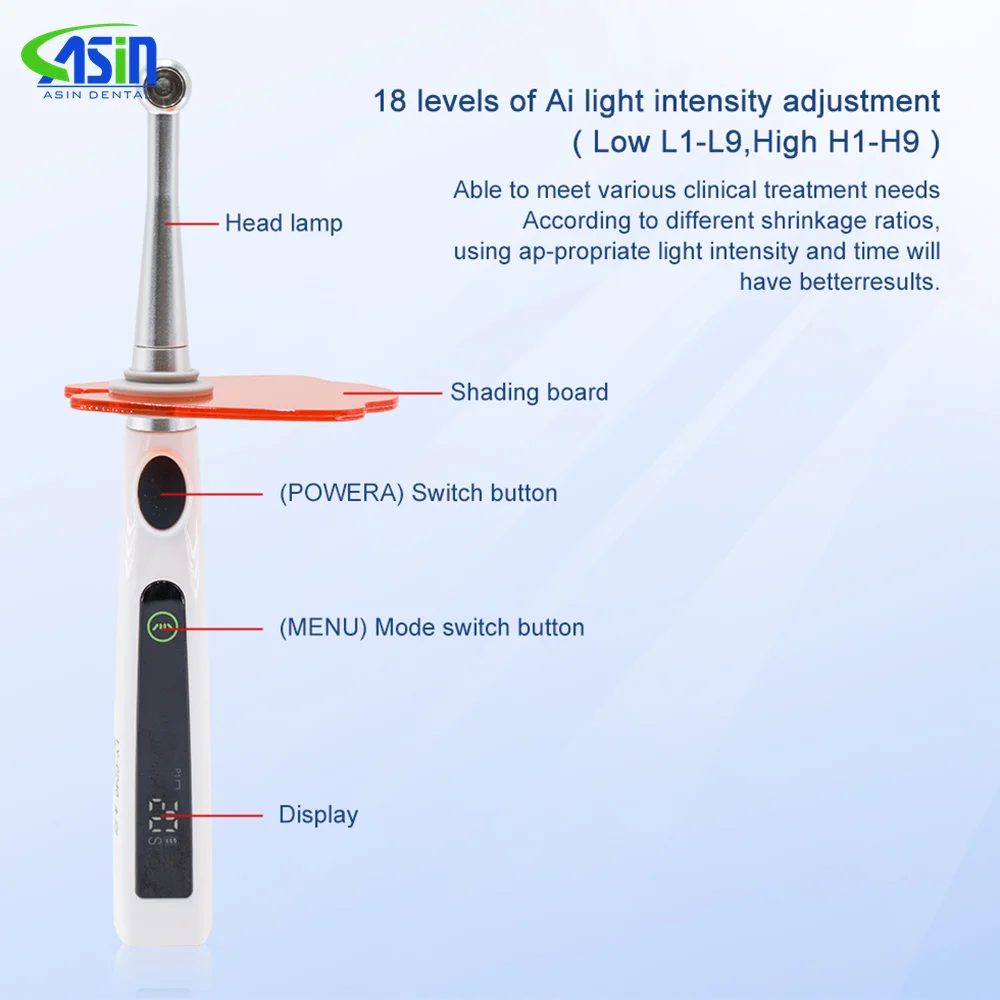 Lámpara de curado de luz Dental de fotopolímero de luz LED inalámbrica barata de 1Sec