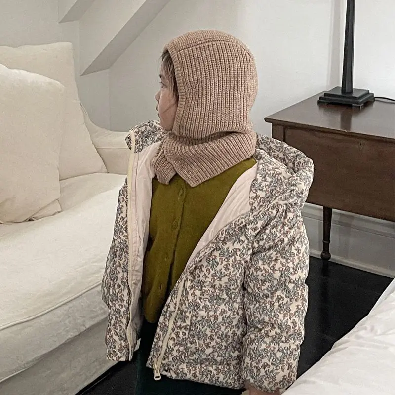 Parka de Invierno para Bebés Niñas, Chaqueta con Capucha Acolchada de Algodón con Estampado Floral, Ropa Exterior Gruesa a Prueba de Viento para Niños Pequeños