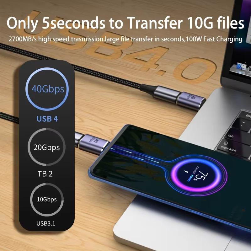 Convertidor USB C Thunderbolt tipo C adaptador USB 4,0 hembra a macho codo de ángulo recto USBC auricular extensor de carga de datos de Audio