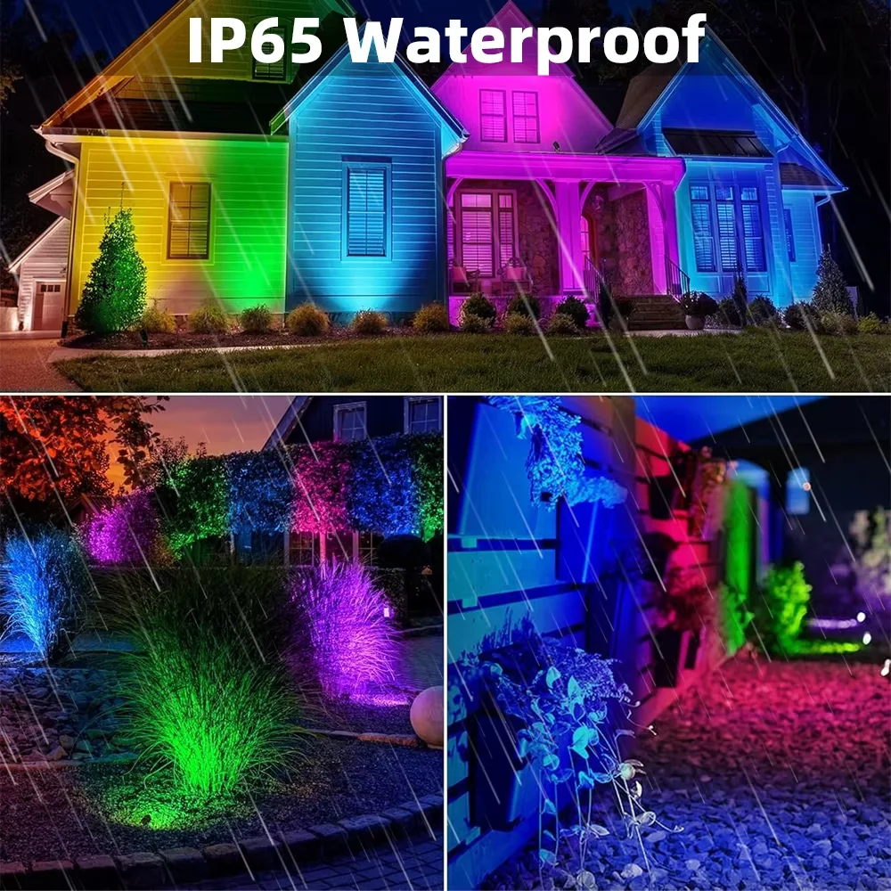 Foco de paisaje inteligente para exteriores, aplicación y Control remoto, 16 millones de colores, IP65, resistente al agua para camino, patio, jardines y patio trasero