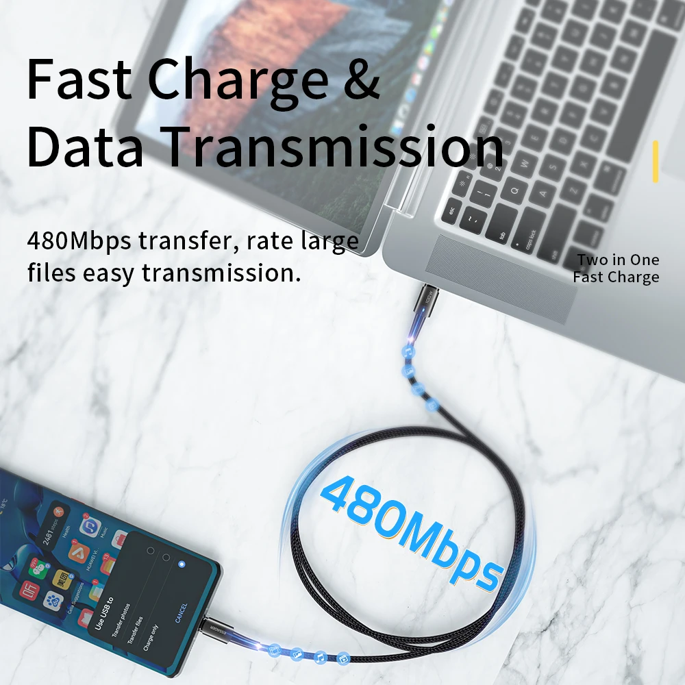 Essager PD100W 60W USB tipo C a USB C Cable cargador rápido QC 4,0 Cable para Xiaomi Poco portátil Samsung Huawei carga de teléfono