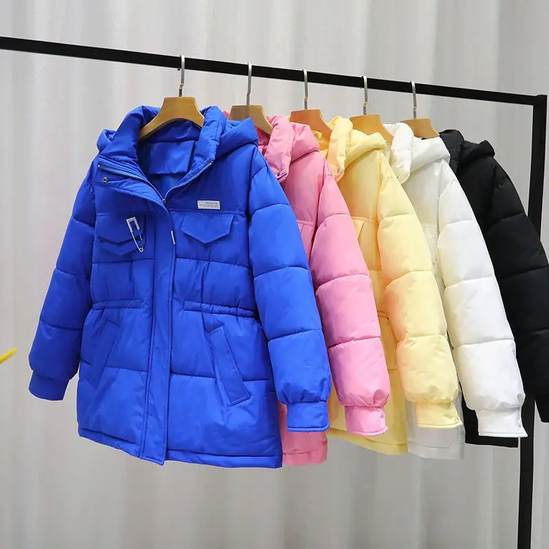 Nuevo Abrigo de Plumón para Mujer 2026, Chaqueta de Invierno, Versión de Longitud Media, Holgada, Gruesa y Cálida, con Capucha