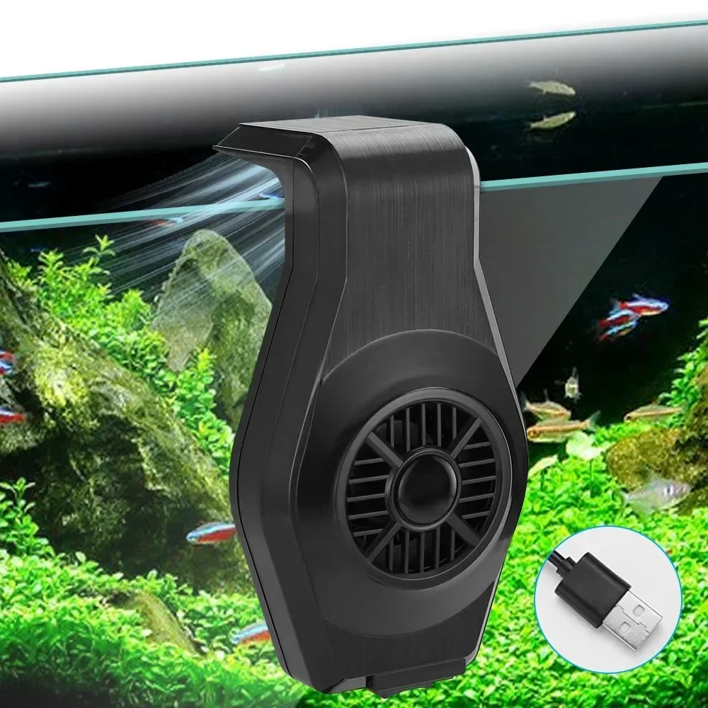 Ventilador de refrigeración de acuario USB con Control de velocidad, Mini potente impermeable silencioso para disipación de calor de tanque de plantas de camarones y peceras
