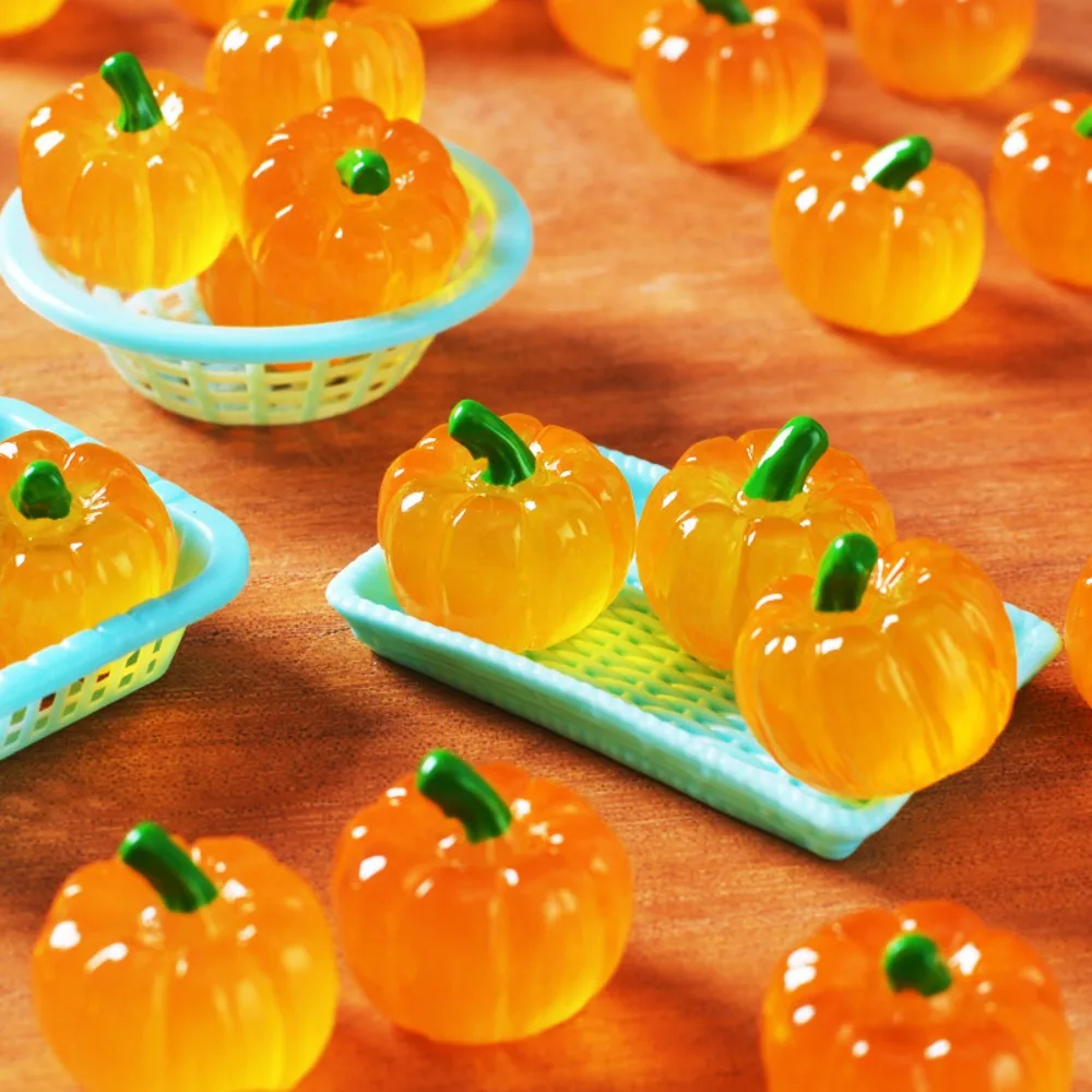10-100 Piezas de Mini Calabazas de Resina Transparente para Halloween, Pequeñas Figuras de Calabaza, Accesorios para Micropaisajes, Decoración DIY para Jardín de Hadas