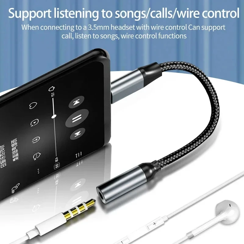 Adaptador de conector de auriculares hembra USB C a 3,5mm, adaptador de Cable de Audio auxiliar tipo C para teléfono móvil Samsung Galaxy Huawei Xiaomi iPad Pro