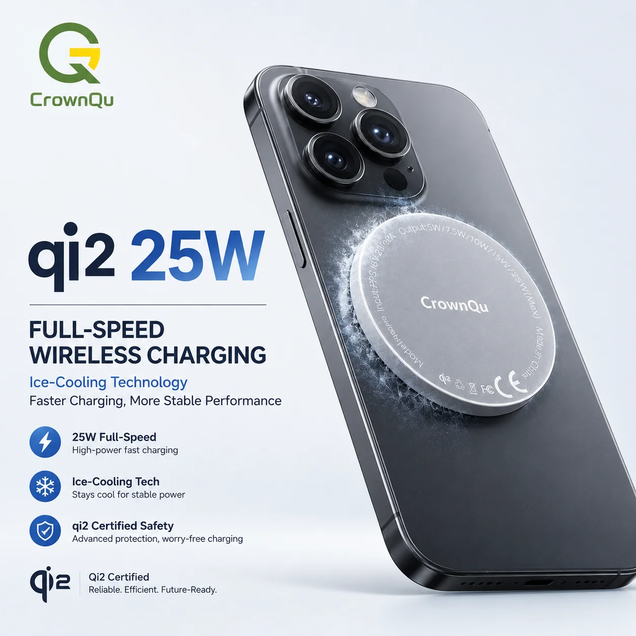 Cargadores Inalámbricos Qi2.2 de 25W con Carga Rápida por Inducción Magnética para Macsafe iPhone 17 16 15 ProMax ‌   Airpods Serie 5W Xiaomi Samsung