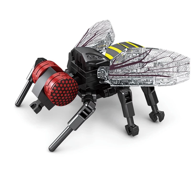 Bloques de construcción creativos, modelo de insecto, abeja, libélula, hormiga, Mantis, juguetes ensamblados para niños, adornos de animales interesantes, regalos