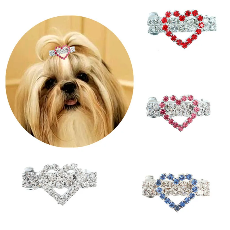 Pinza para el pelo de perro con diamantes de imitación de cristal, accesorios de corona, cuidado de mascotas para cachorros y gatos, horquillas para mascotas, sombreros Multicolor para perros y gatos