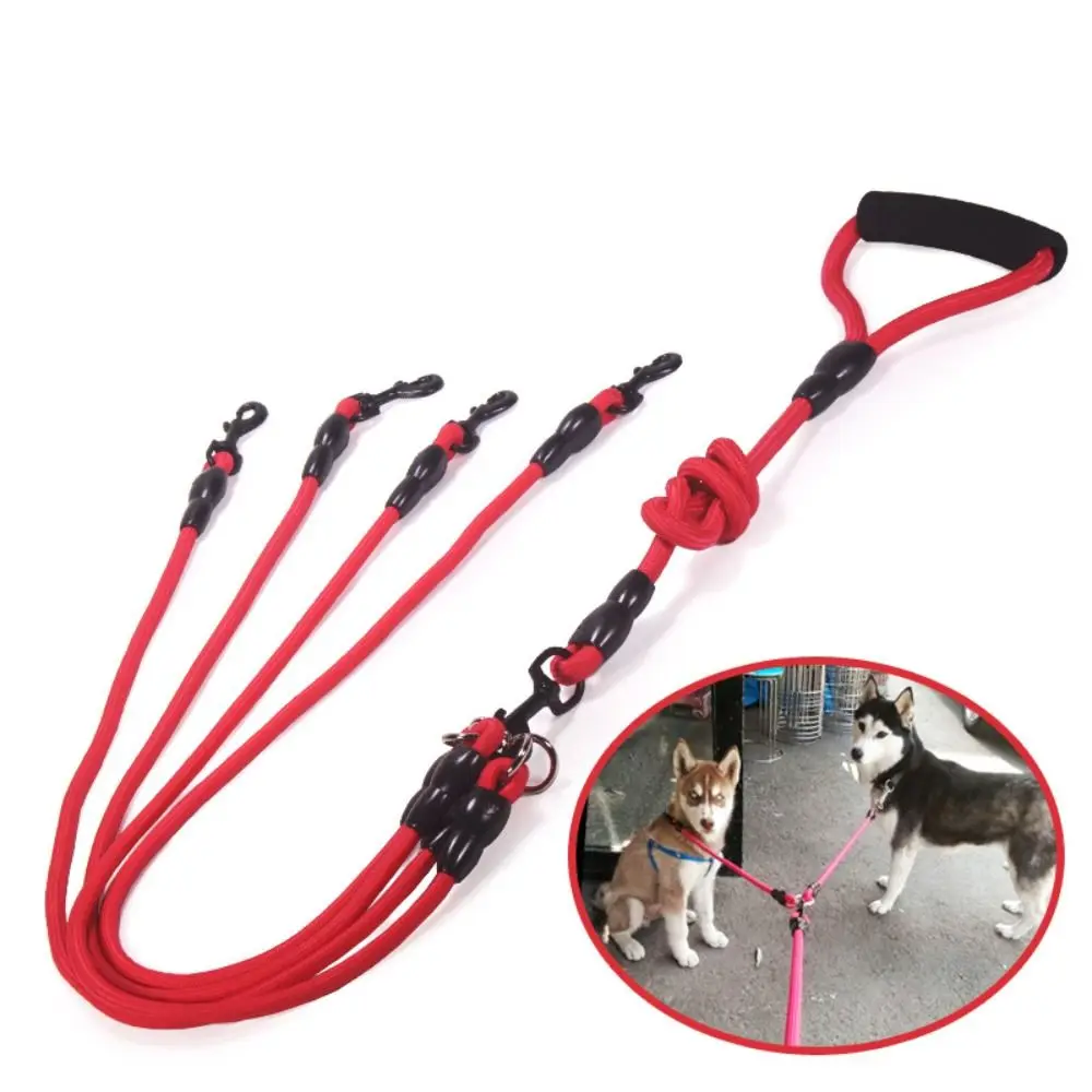 Correa para mascotas de nailon, doble, dos cabezales, cuerda para perros, acoplador de 2 vías, collares para perros, arnés, correas para perros