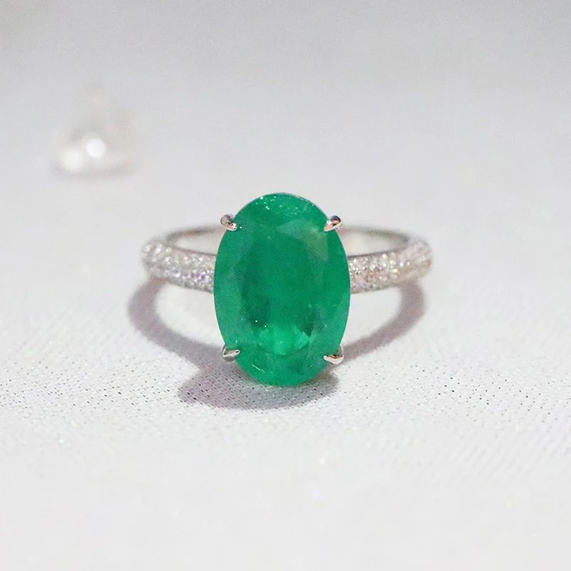 Anillos de dedo ovalados de Plata de Ley 925 para mujer, elegante anillo de turmalina Paraiba, joyería clásica de compromiso y boda