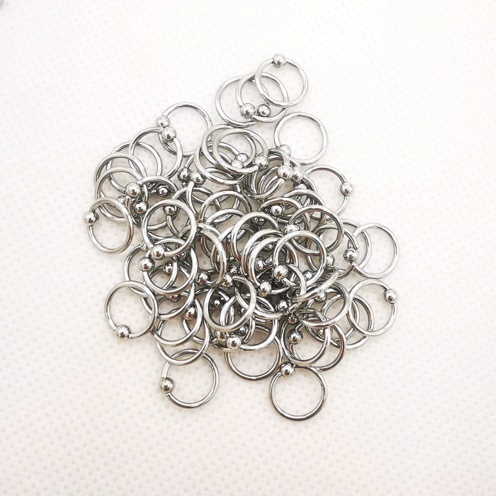 100 unids/lote anillo de cuentas cautivas Cirvular curvo recto Labret barra nariz ceja labio pendientes joyería del cuerpo de acero inoxidable
