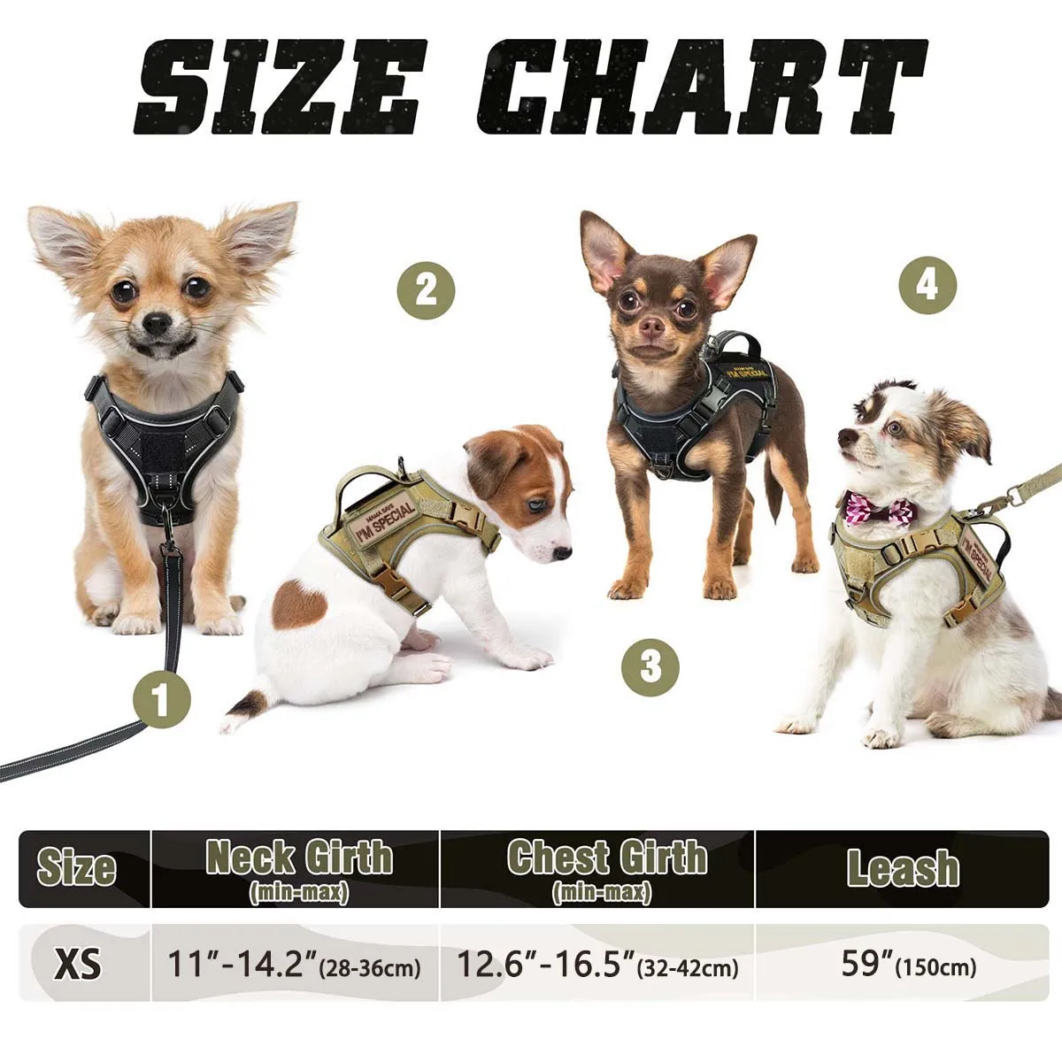 Arnés táctico para perros pequeños: chaleco para perros de servicio militar con mango vertical y chaleco reflectante para adiestramiento al aire libre