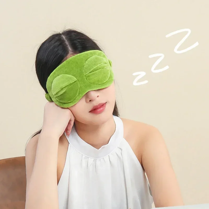 Antifaz 3D de Rana Triste para Dormir, Cubre Ojos Natural, Parche Ocular Suave y Portátil para Viajes, para Hombres y Mujeres