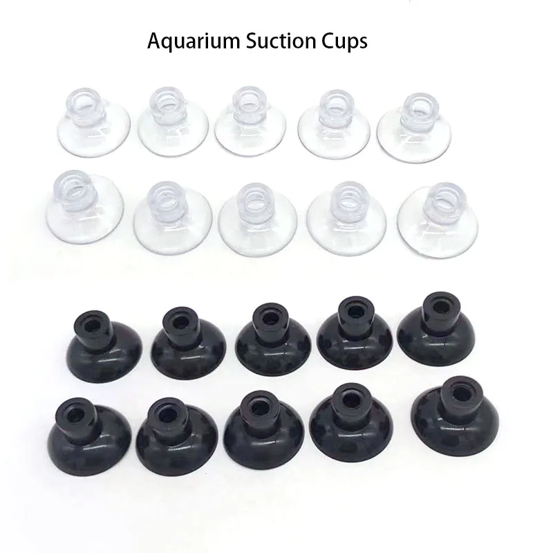 Ventosa de acuario negra transparente, soporte de tubo de aire, ventosa para bomba de tanque de peces, accesorios de Clip de fijación de tubo de aire de oxígeno, 10 Uds.