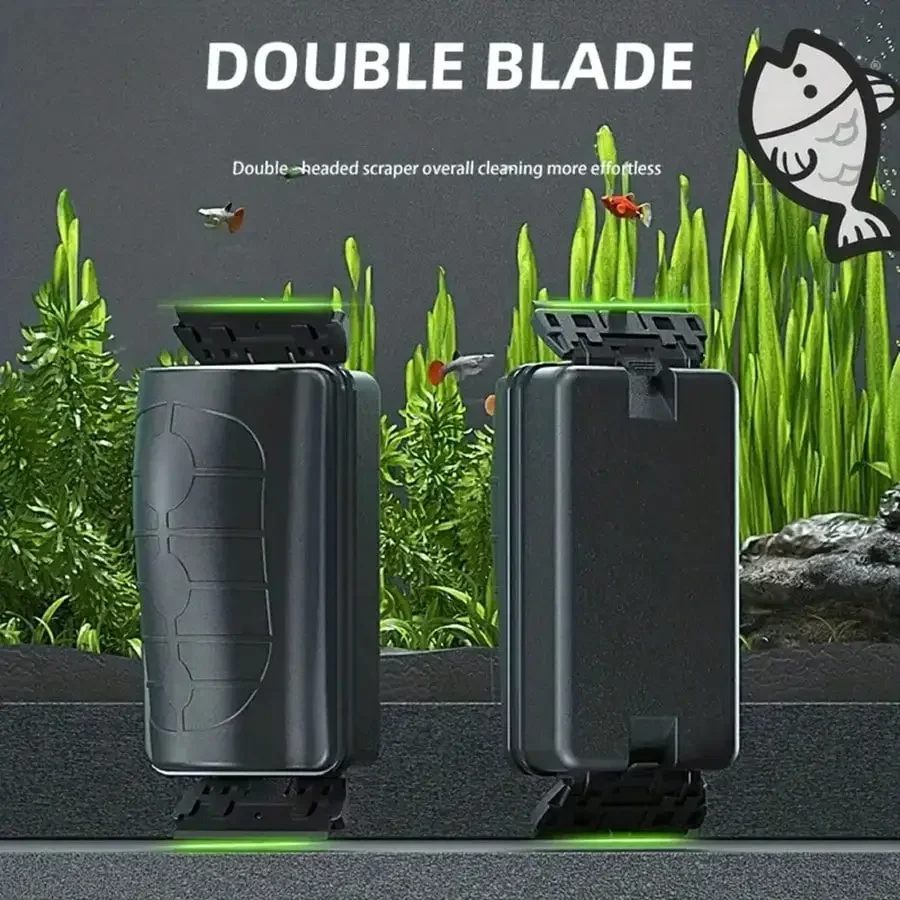 Cepillo Magnético de Doble Cuchilla para Acuarios - Raspador de Doble Extremo - Limpieza sin Esfuerzo para Vidrio - Apto para Todos los Acuarios
