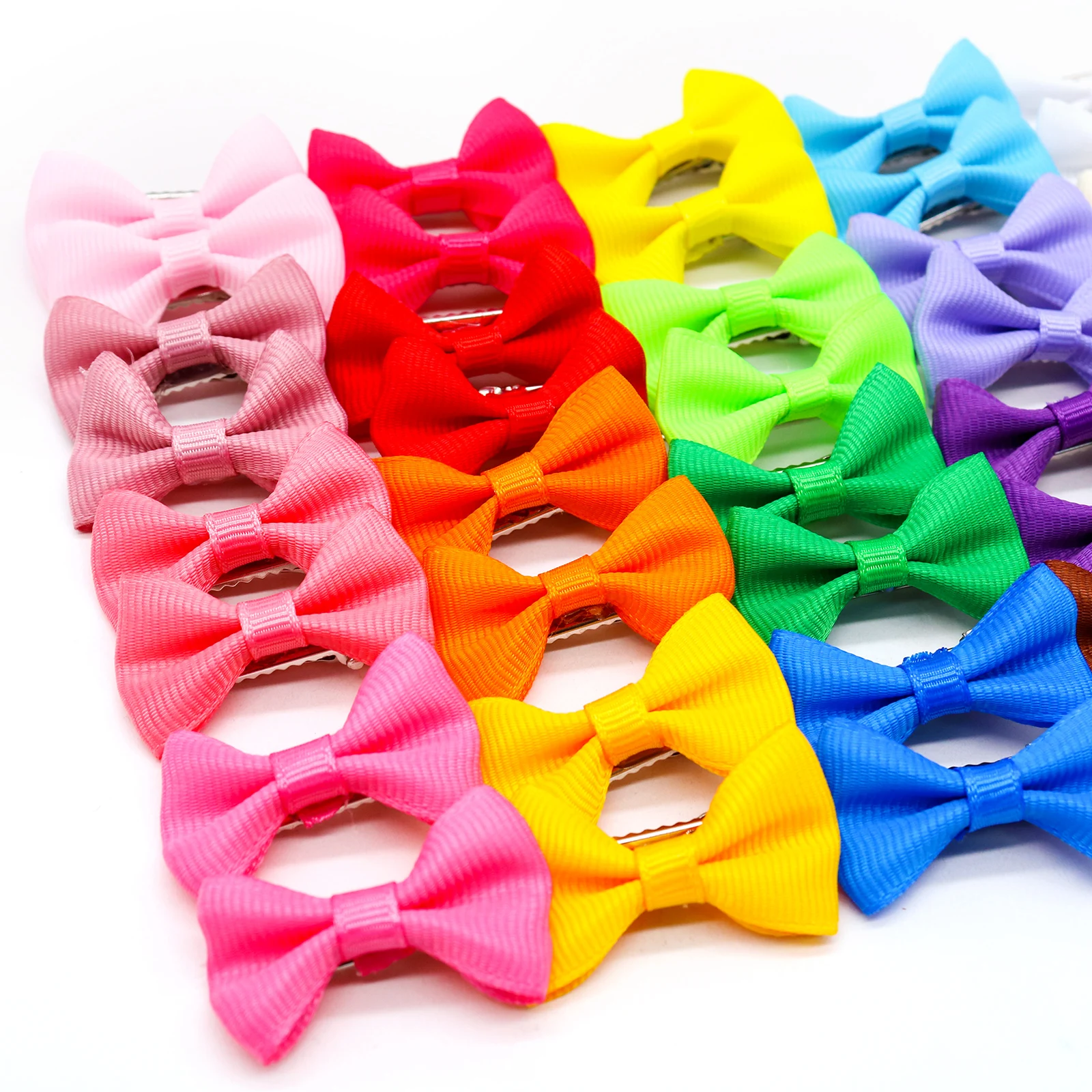 20 piezas horquilla colorida con lazo para perro, pinzas para el pelo con lazo puro a la moda para perros pequeños, gorros bonitos para cachorros y gatos, accesorios para el cabello para el cuidado de perros