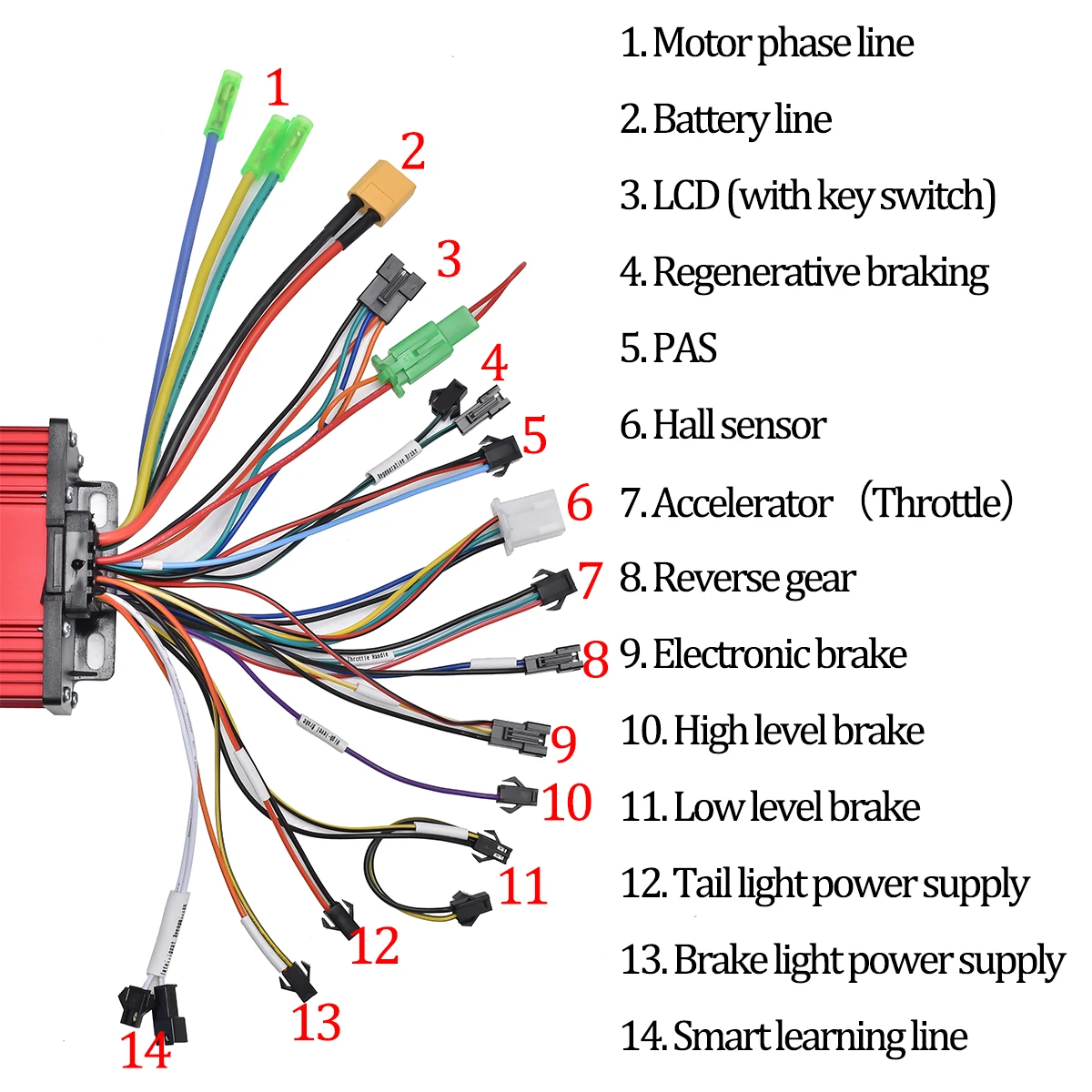 JRAHK 36V-72V 400W-600W Kit de controlador de bicicleta eléctrica controlador BLDC para patinete eléctrico con pantalla LCD para accesorios
