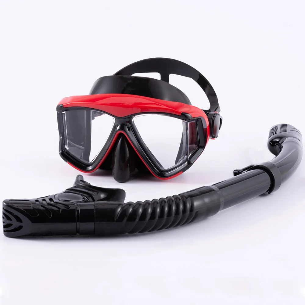 Juego de snorkel óptico para miopía, máscara de buceo, gafas de natación para miopía, vista panorámica, vista amplia, adultos y jóvenes-1,0 a-6,0