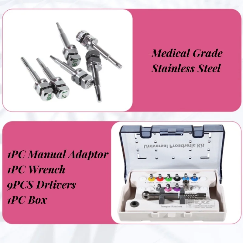 JUMTOP Kit Universal de Herramientas de Restauración Dental: Llave Dinamométrica para Implantes y Destornilladores