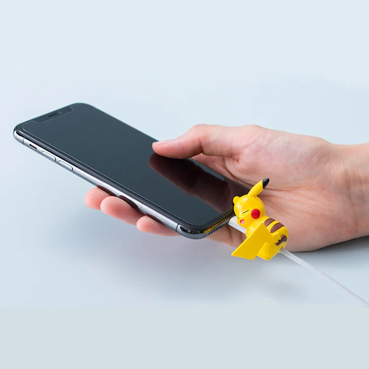 Protector USB de Pokémon, Cable Kawaii, Protector de figura de dibujos animados para cargador, accesorios para iphone, figuras de juguete de Anime, Pikachu Eevee