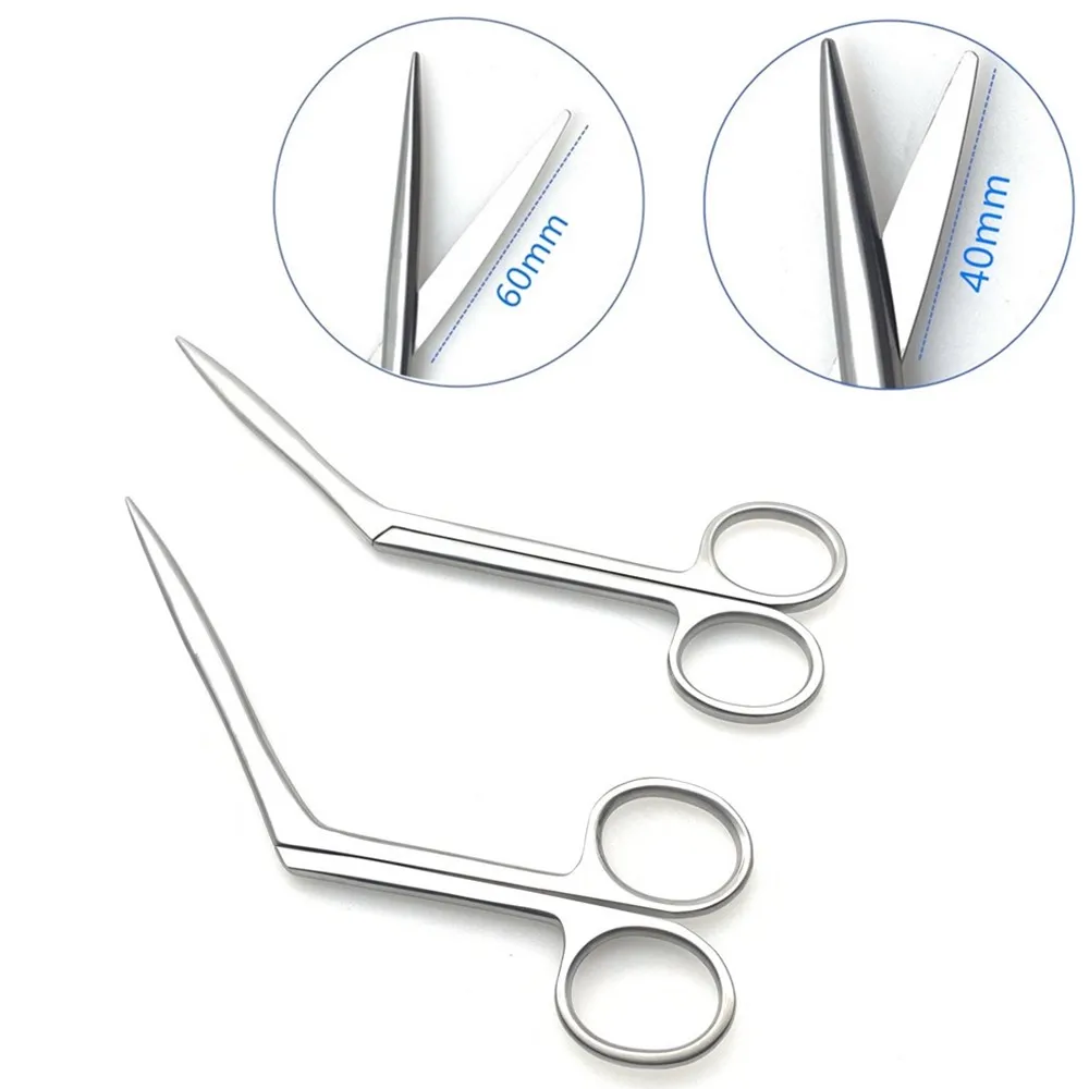 Tijeras nasales de acero inoxidable, tijeras quirúrgicas para rinoplastia, instrumento quirúrgico de operación de borde afilado, 1 Uds.