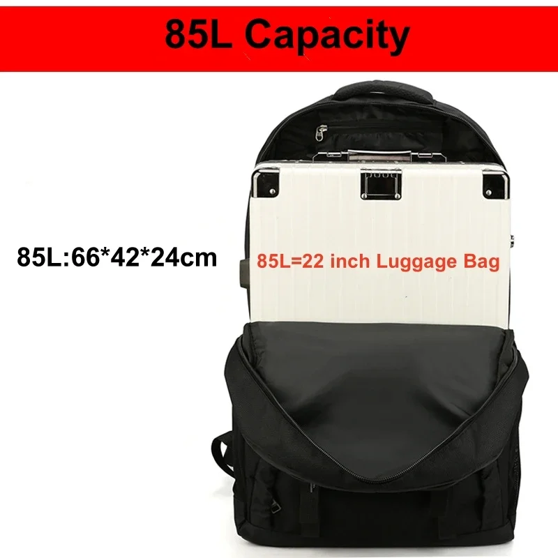 Mochila de senderismo para hombre de 65L y 85L, mochila impermeable de gran capacidad para acampar y escalar montañas, bolsa de equipaje de viaje