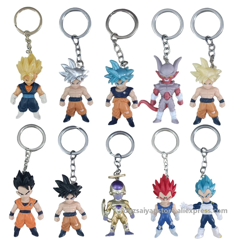 Figuras de Dragon Ball en Caja Sorpresa, Llavero de Goku y Vegeta Super Saiyan, Juguetes Coleccionables de Anime en PVC para Regalos