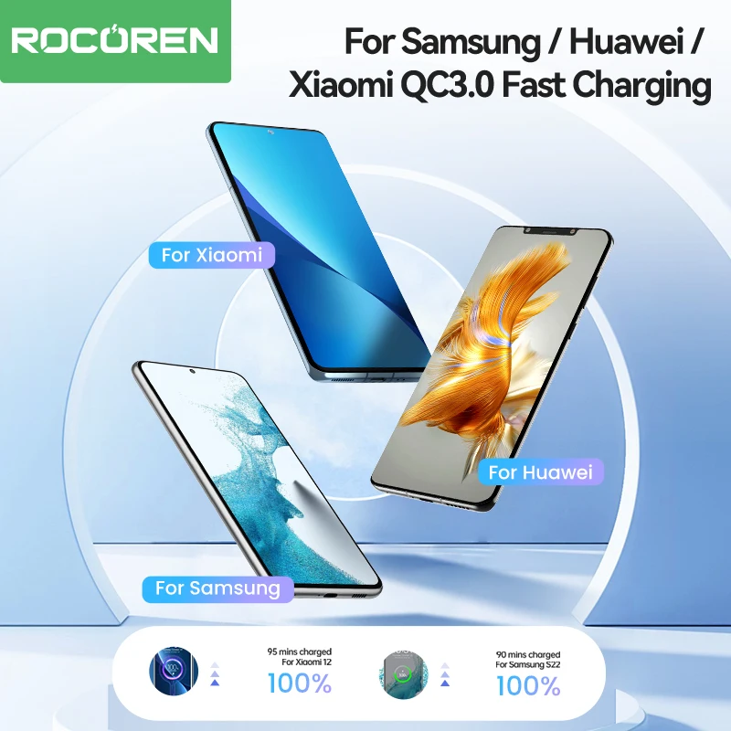 Rocoren 3A USB tipo C Cable Fsat carga QC 3,0 Cable de fecha para Samsung S23 Cable cargador de carga Ultra rápida para Huawei Xiaomi