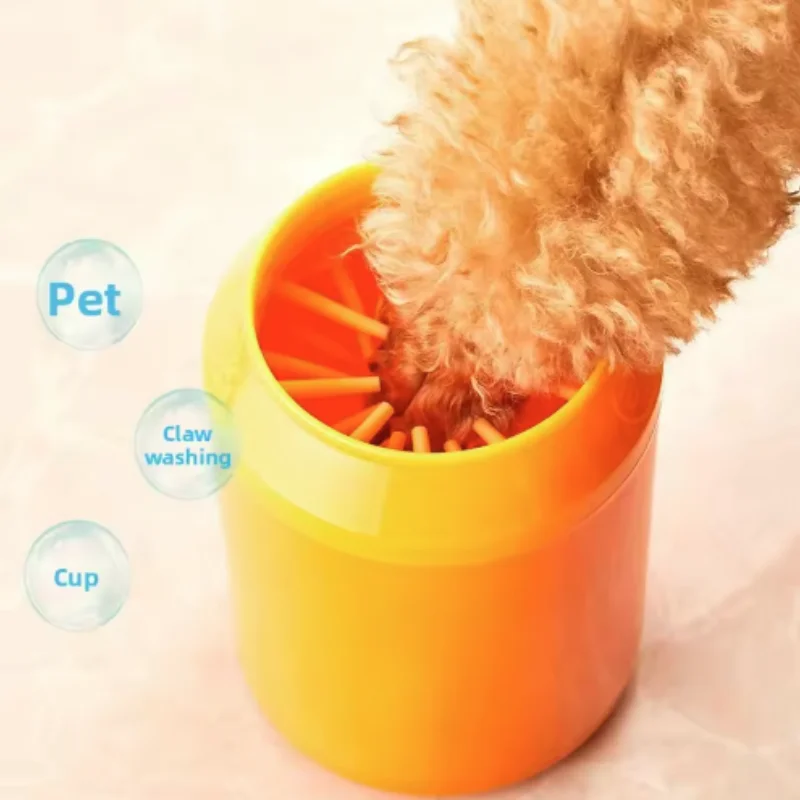 Taza limpiadora de patas de perro, peines de silicona suaves, lavadora de pies portátil para mascotas al aire libre, cepillo de limpieza de patas, cubo de limpieza de pies de lavado rápido