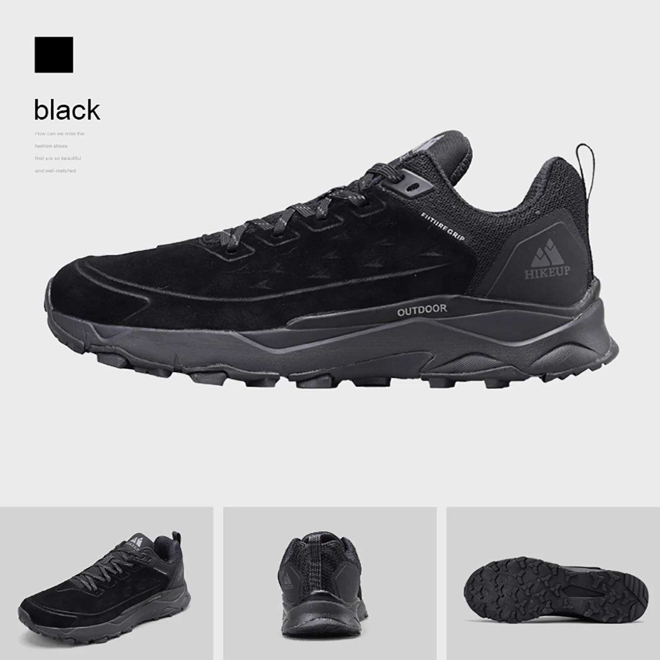 HIKEUP, los últimos zapatos de senderismo para hombres, zapatillas antideslizantes resistentes al desgaste para exteriores, escalada en roca, senderismo, caza, deportes para hombres, cuero de ante