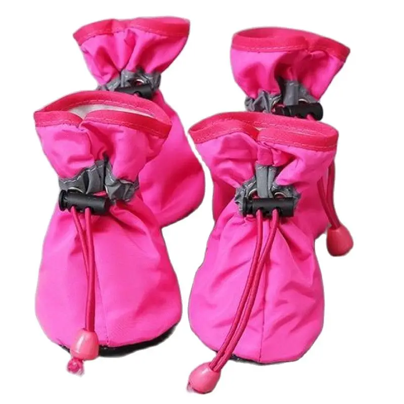 Juego de 4 Zapatos Impermeables para Perros, Botas Antideslizantes para Lluvia, Calzado para Perros Pequeños, Cachorros, Botines para Mascotas, Accesorios para Patas de Perro