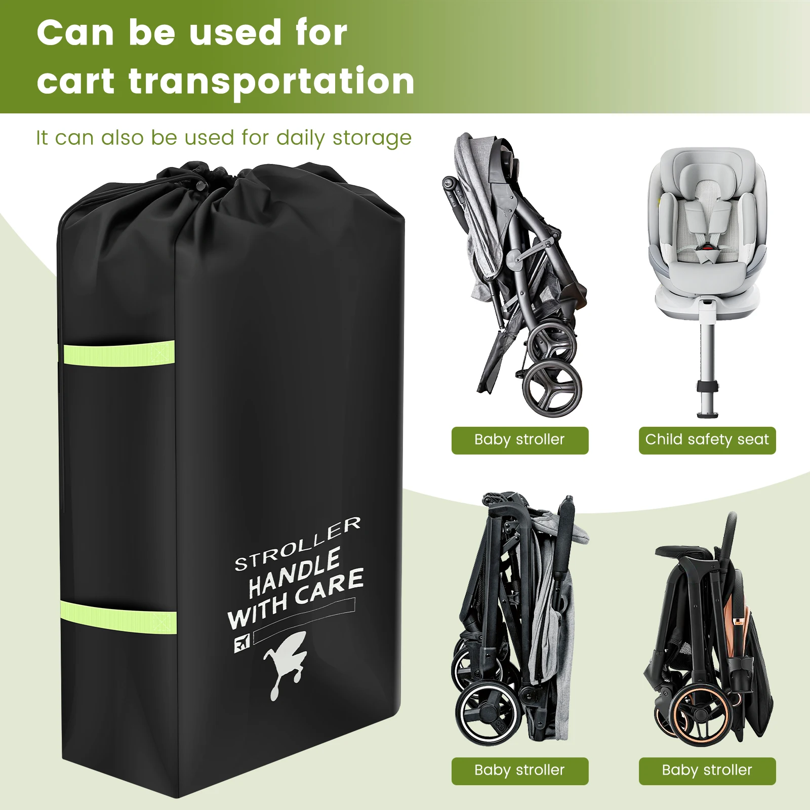 Bolsa de almacenamiento para cochecito de bebé, avión, viajes por carretera, cubierta para cochecito, bolsa de polvo para barco de viaje, accesorios impermeables para carritos