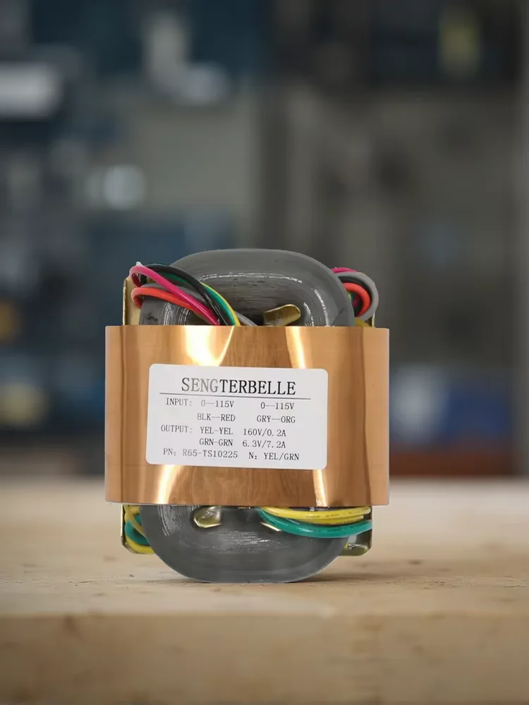 Transformador de potencia de cobre puro R65-TS10225 80W R Core 160 + 6,3 V/7.2A para amplificador de tubo Audio sonido doméstico