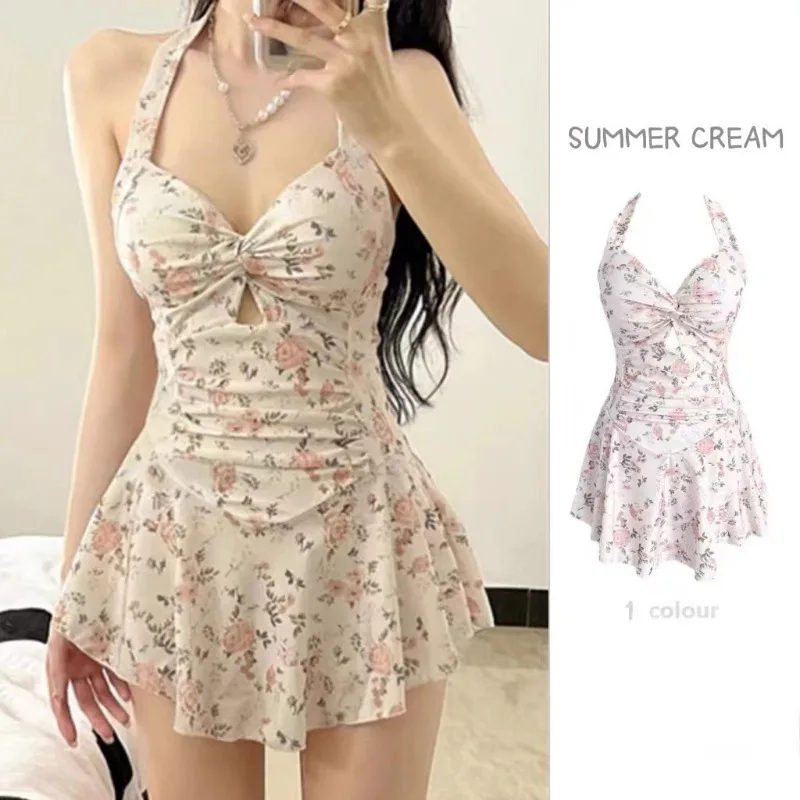 Traje de baño para mujer, Color sólido, adelgazante, vestido de una pieza, estilo conservador, ajuste de cintura, traje de baño adelgazante para vacaciones