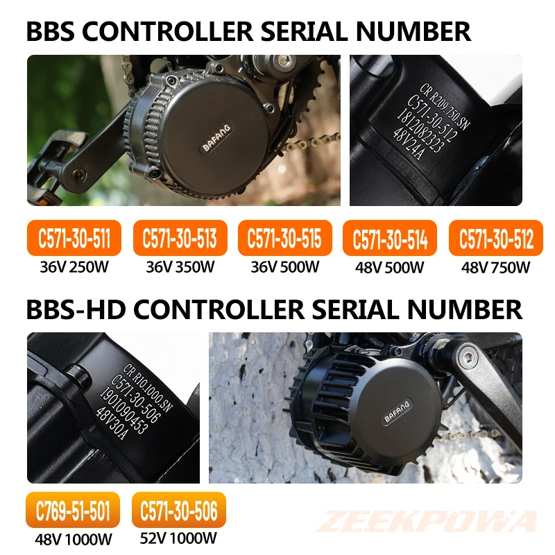 Controlador de Repuesto para Motor Bafang Mid Drive BBS01B BBS02B BBSHD 36V 250W 350W 500W / 48V 500W 750W 1000W / 52V 1000W
