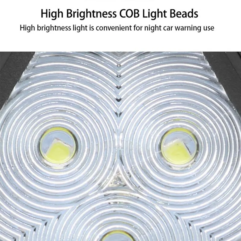 Luz de advertencia COB giratoria de 360 ° para coche, imán de carga USB de emergencia, adsorción nocturna, lámpara intermitente amarilla y blanca, luces de techo para maletero
