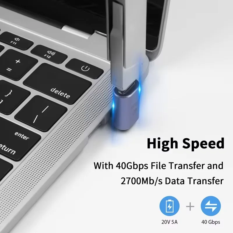 Convertidor USB C Thunderbolt tipo C adaptador USB 4,0 hembra a macho codo de ángulo recto USBC auricular extensor de carga de datos de Audio