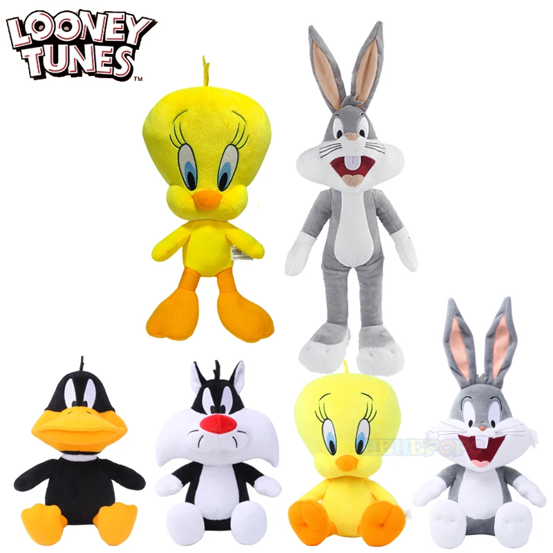 Nuevo Peluche Original de Bugs Bunny de Looney Tunes de 20 cm, Clásico Peluche de Tweety de la Serie Q de 32 cm, Peluche de Daffy de Lola Bunny