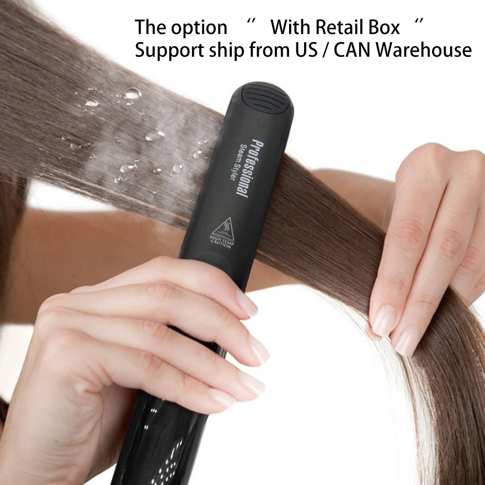 Alisador de pelo a Vapor de cerámica profesional, plancha plana de Vapor de 450 ℉, tratamiento de aceite de argán de calor rápido, herramientas para el cuidado del cabello