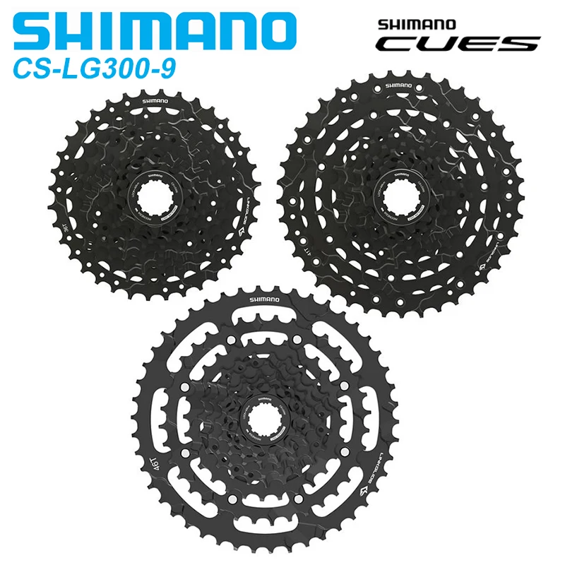 SHIMANO-Cassette LINKGLIDE de 9 velocidades, CS-LG300-9, 11-36T, 41T, 46T, CUES, serie U4000, Piñón, 9V, 9S, piezas de bicicleta